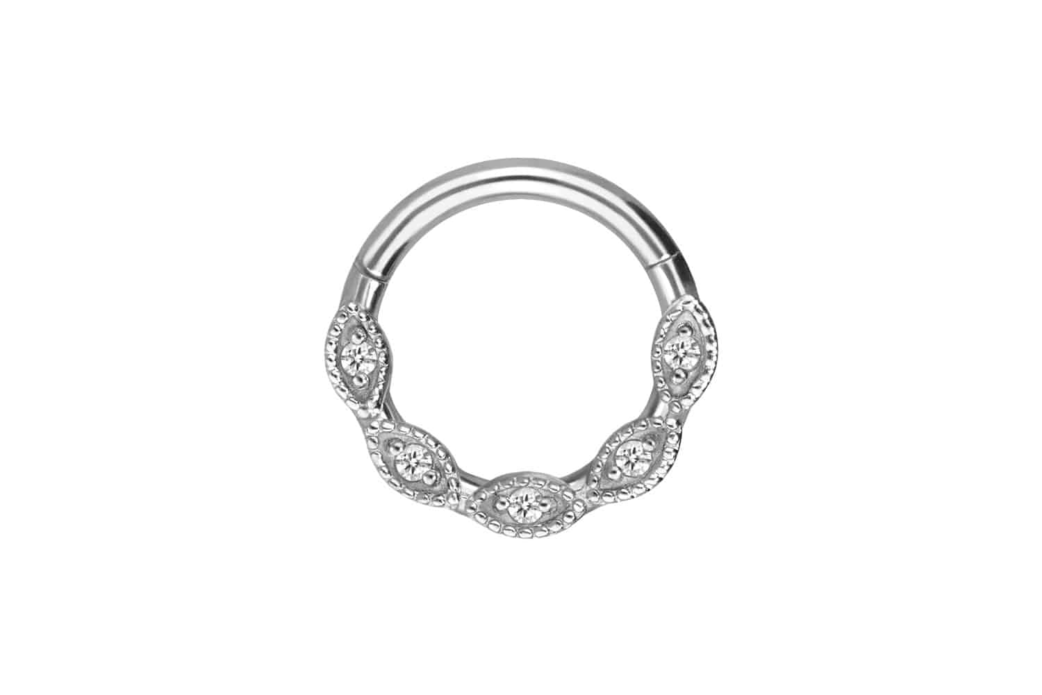 Chirurgenstahl Segmentring Clicker Piercing EINGEFASSTE KRISTALLE